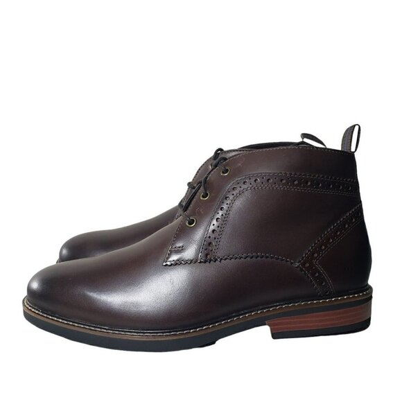 Nunn Bush Mens Ozark Brown Leather Lace Up Lightweight Chukka Ankle Boots Size 9 - Picture 1 of 10